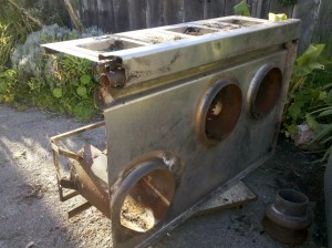 Fresh and dirty used wok stove
